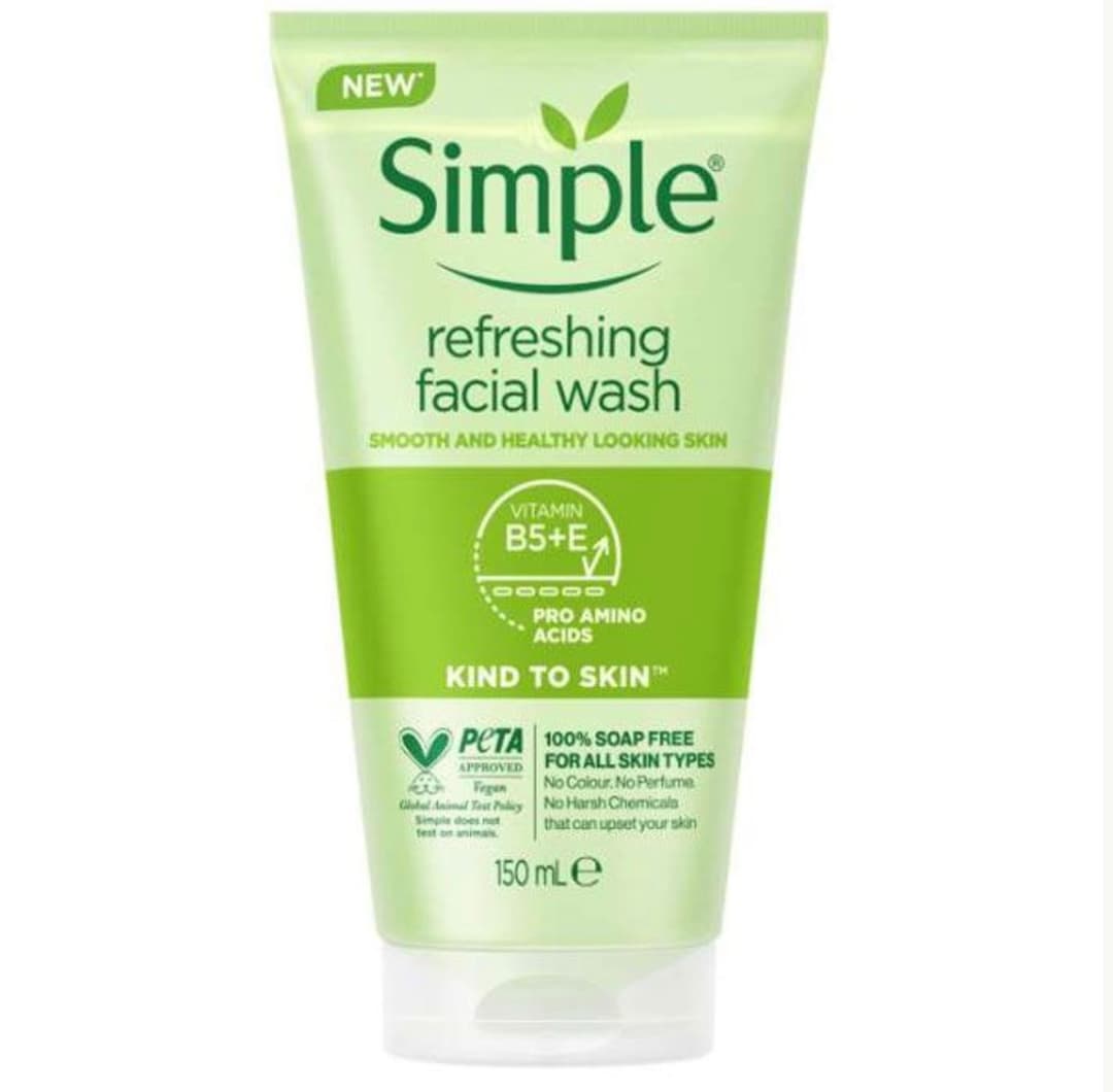 Simple kind to skin refreshing facial wash
